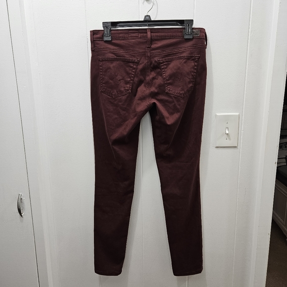 Adriano GoldSchmied "The Legging Ankle" Super Skinny Burgundy Pants Size 28R - Picture 6 of 9